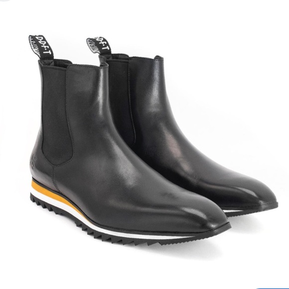 John Fluevog Seattle Roland Snip Toe Chelsea Leather Sneaker Boots - Picture 1 of 9